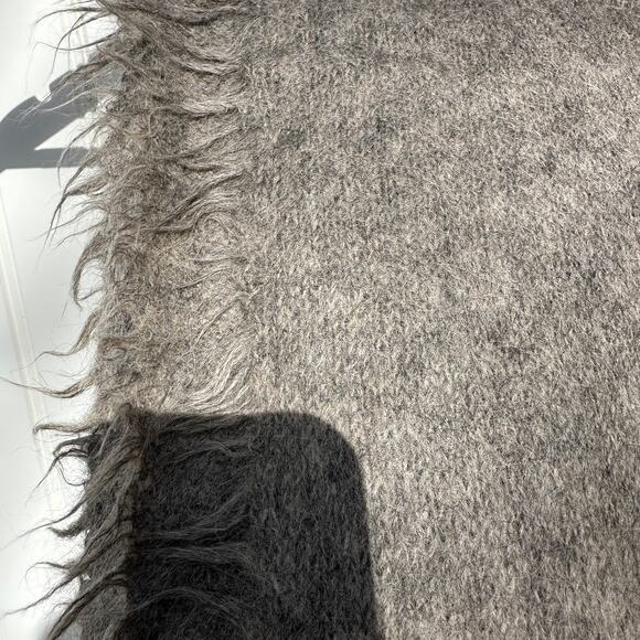 Lauren Manoogian Suri Fringe Scarf Rock Taupe Grey Brown 100% Suri Alpaca NWT - Picture 8 of 15